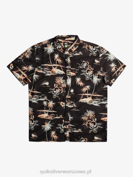 mężczyźni Quiksilver przewiewna bawełniana koszulka z krótkim rękawem 4DBV1369 czarny strumień powietrza