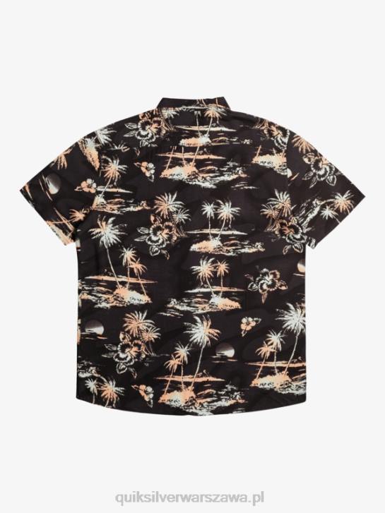 mężczyźni Quiksilver przewiewna bawełniana koszulka z krótkim rękawem 4DBV1369 czarny strumień powietrza