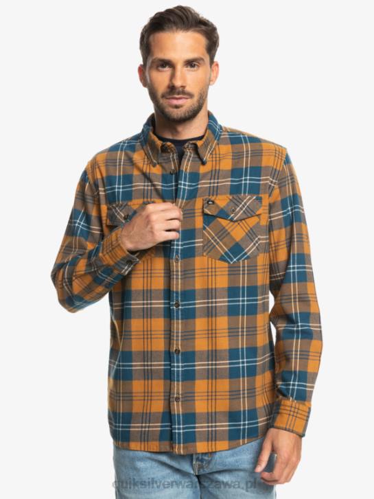 mężczyźni Quiksilver rozciągliwa koszula z długimi rękawami 4DBV1508 harelaw z brązowego cukru