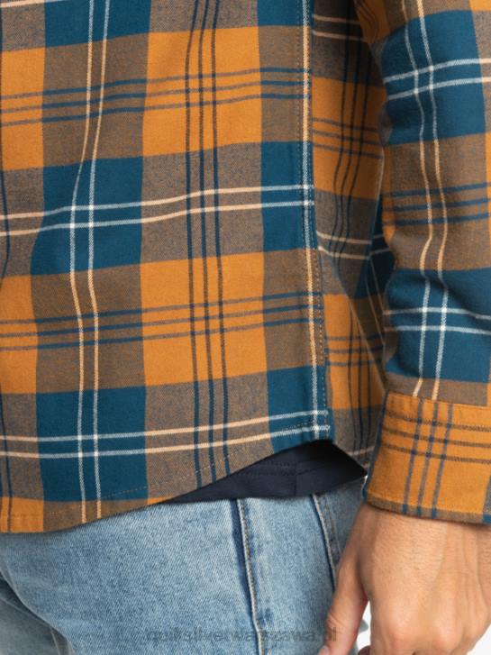 mężczyźni Quiksilver rozciągliwa koszula z długimi rękawami 4DBV1508 harelaw z brązowego cukru