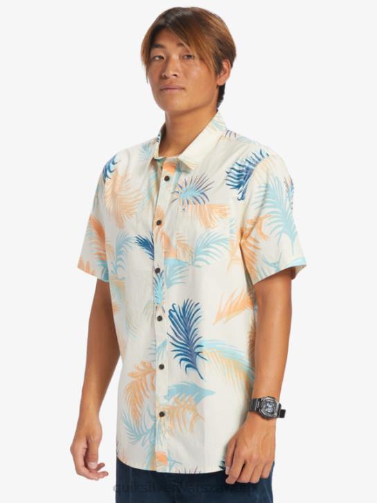 mężczyźni Quiksilver tropikalna koszula z krótkim rękawem 4DBV550 tropikalna usterka brzozy