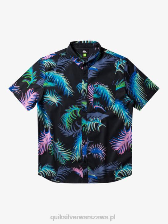 mężczyźni Quiksilver tropikalna koszula z krótkim rękawem 4DBV551 czarna tropikalna usterka
