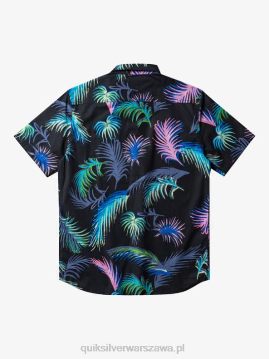 mężczyźni Quiksilver tropikalna koszula z krótkim rękawem 4DBV551 czarna tropikalna usterka