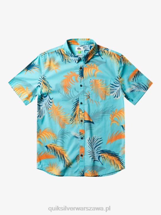 mężczyźni Quiksilver tropikalna koszula z krótkim rękawem 4DBV552 anielsko-niebieska tropikalna usterka
