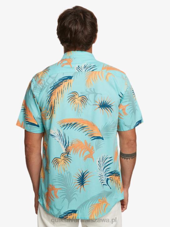 mężczyźni Quiksilver tropikalna koszula z krótkim rękawem 4DBV552 anielsko-niebieska tropikalna usterka