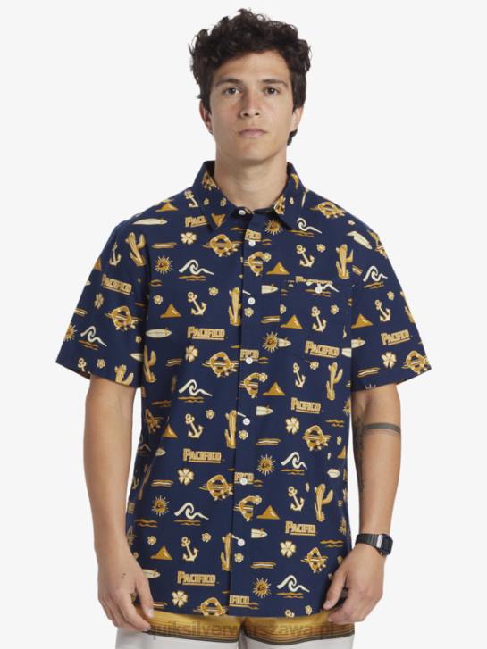 mężczyźni Quiksilver x Pacifico koszulka z krótkim rękawkiem 4DBV15 granatowa marynarka