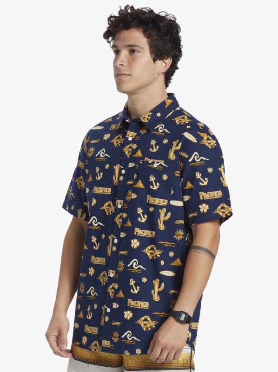 mężczyźni Quiksilver x Pacifico koszulka z krótkim rękawkiem 4DBV15 granatowa marynarka