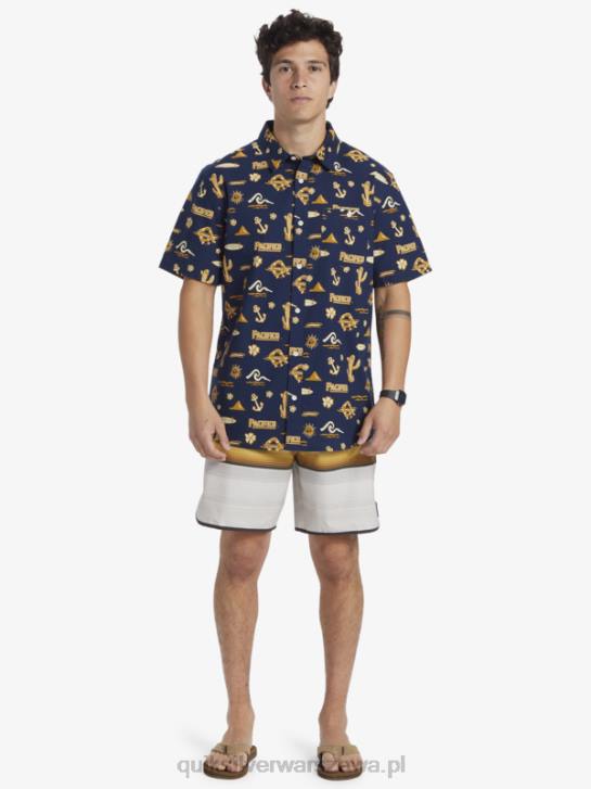 mężczyźni Quiksilver x Pacifico koszulka z krótkim rękawkiem 4DBV15 granatowa marynarka