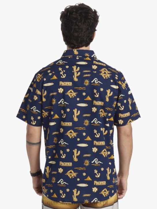 mężczyźni Quiksilver x Pacifico koszulka z krótkim rękawkiem 4DBV15 granatowa marynarka
