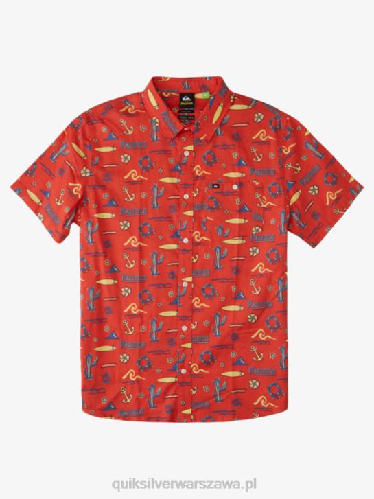 mężczyźni Quiksilver x Pacifico koszulka z krótkim rękawkiem 4DBV16 czerwony pacifico quiksilver