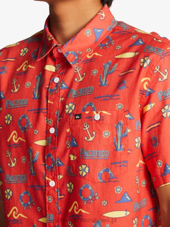 mężczyźni Quiksilver x Pacifico koszulka z krótkim rękawkiem 4DBV16 czerwony pacifico quiksilver