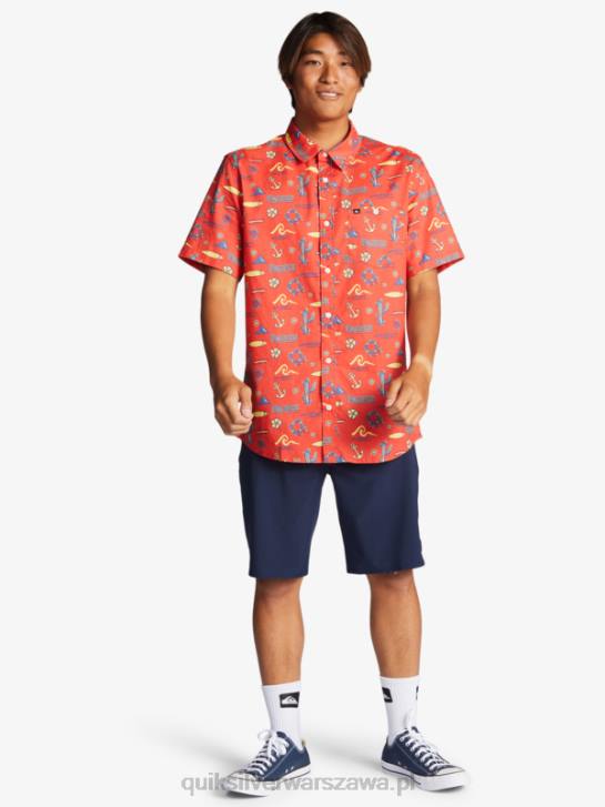mężczyźni Quiksilver x Pacifico koszulka z krótkim rękawkiem 4DBV16 czerwony pacifico quiksilver