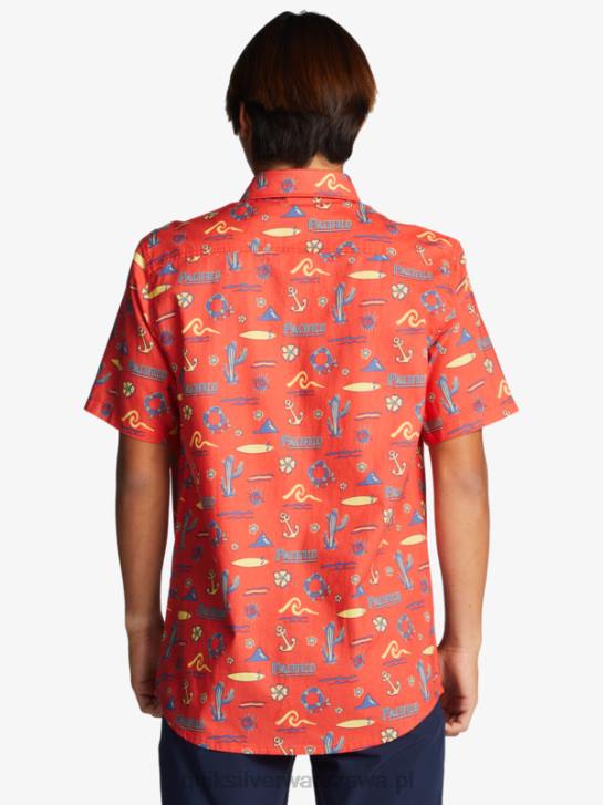 mężczyźni Quiksilver x Pacifico koszulka z krótkim rękawkiem 4DBV16 czerwony pacifico quiksilver