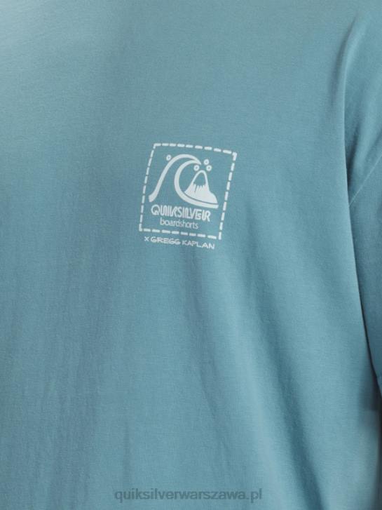 mężczyźni Quiksilver Gregg Kaplan T-shirt z czystego płótna 4DBV1375 bretoński niebieski