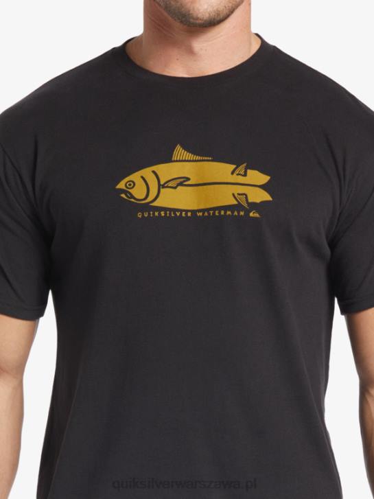 mężczyźni Quiksilver T-shirt Waterman Fish Tales 4DBV58 czarny