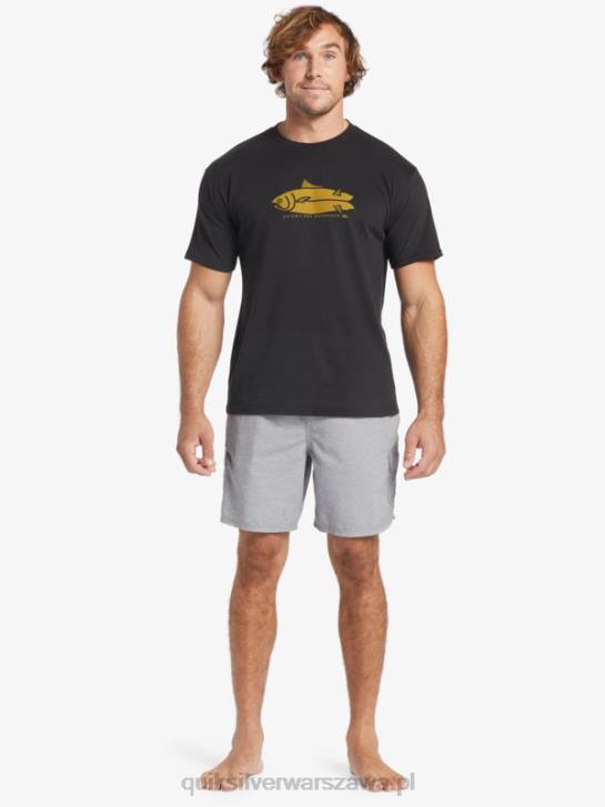 mężczyźni Quiksilver T-shirt Waterman Fish Tales 4DBV58 czarny