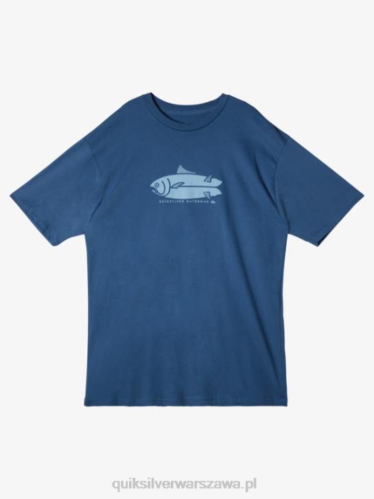 mężczyźni Quiksilver T-shirt Waterman Fish Tales 4DBV59 chorąży niebieski