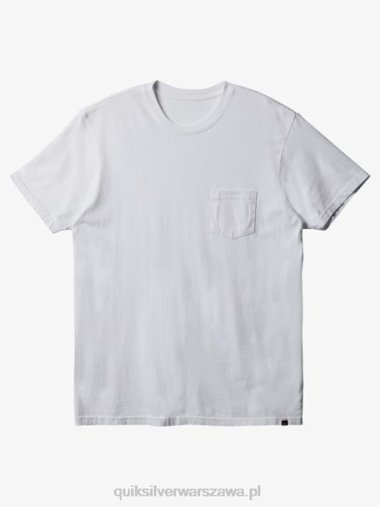 mężczyźni Quiksilver T-shirt kieszonkowy na co dzień 4DBV893 biały