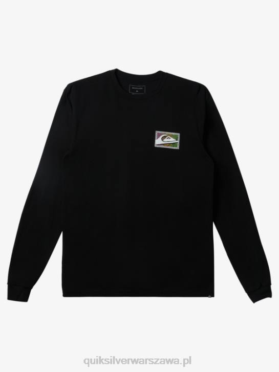 mężczyźni Quiksilver T-shirt z długim rękawem w gradientowe nadruki 4DBV435 czarny