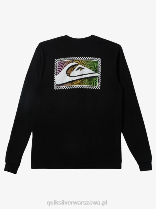 mężczyźni Quiksilver T-shirt z długim rękawem w gradientowe nadruki 4DBV435 czarny