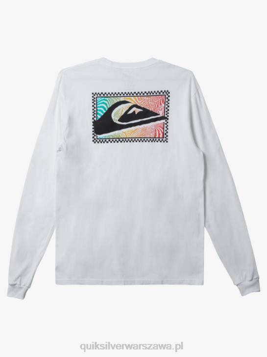 mężczyźni Quiksilver T-shirt z długim rękawem w gradientowe nadruki 4DBV437 biały