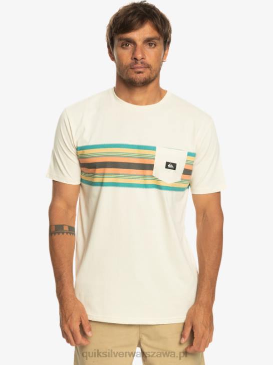 mężczyźni Quiksilver T-shirt z kieszeniami w paski surfadelica 4DBV1065 brzozowy