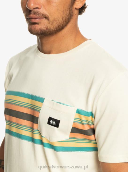 mężczyźni Quiksilver T-shirt z kieszeniami w paski surfadelica 4DBV1065 brzozowy