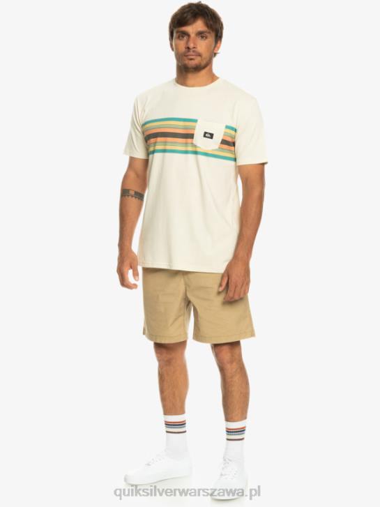 mężczyźni Quiksilver T-shirt z kieszeniami w paski surfadelica 4DBV1065 brzozowy