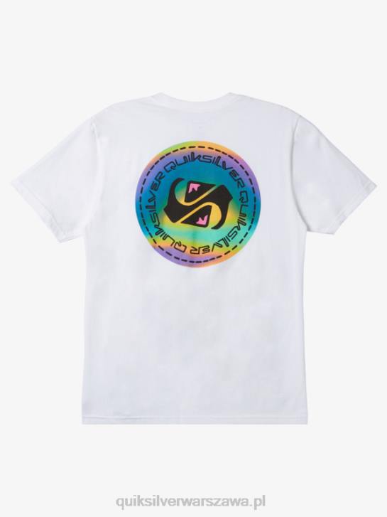 mężczyźni Quiksilver T-shirt z przepływem kolorów 4DBV1205 biały