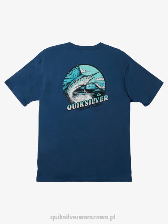 mężczyźni Quiksilver Waterman płetwy t-shirt 4DBV1046 chorąży niebieski