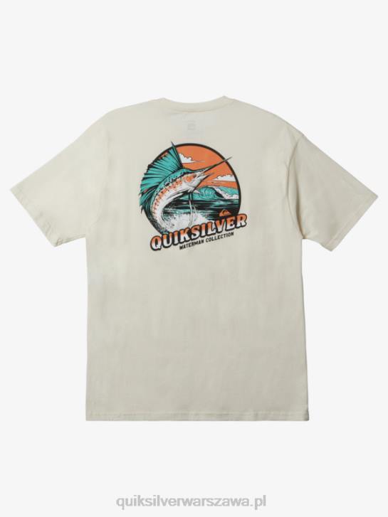 mężczyźni Quiksilver Waterman płetwy t-shirt 4DBV1047 antyczna biel