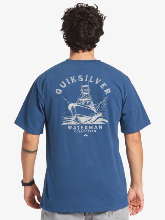 mężczyźni Quiksilver Waterman wychodzący t-shirt 4DBV61 chorąży niebieski