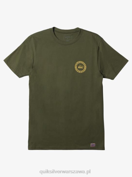 mężczyźni Quiksilver hawajska ściana wody t-shirt 4DBV277 czterolistna koniczyna