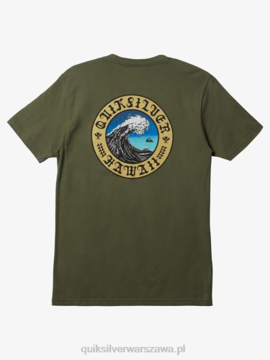 mężczyźni Quiksilver hawajska ściana wody t-shirt 4DBV277 czterolistna koniczyna