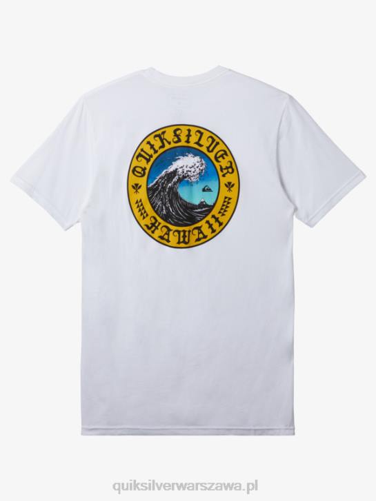 mężczyźni Quiksilver hawajska ściana wody t-shirt 4DBV278 biały