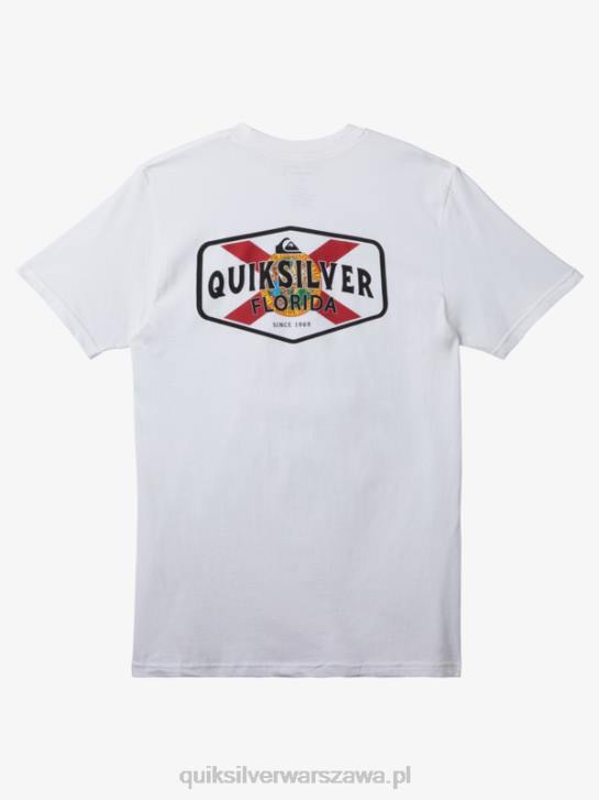 mężczyźni Quiksilver koszulka od wybrzeża do wybrzeża na Florydzie 4DBV234 biały