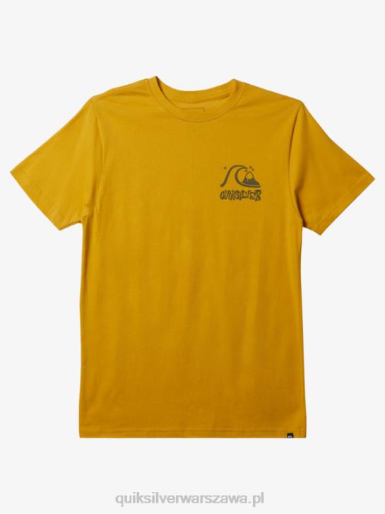 mężczyźni Quiksilver koszulka z drogą ewakuacyjną 4DBV119 żółtko żółte