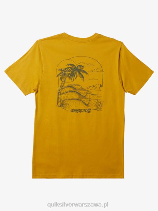 mężczyźni Quiksilver koszulka z drogą ewakuacyjną 4DBV119 żółtko żółte