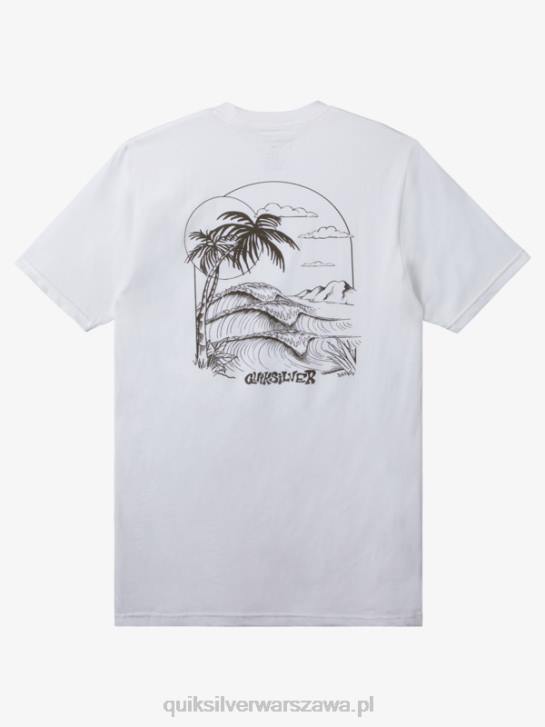 mężczyźni Quiksilver koszulka z drogą ewakuacyjną 4DBV120 biały