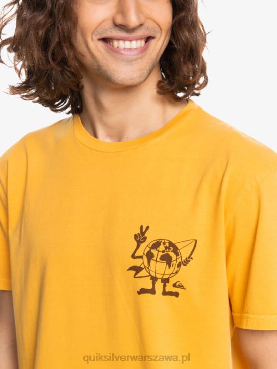 mężczyźni Quiksilver koszulka z ukrytą wiadomością 4DBV1761 złoty pręt
