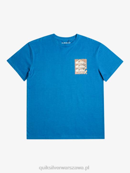 mężczyźni Quiksilver koszulka z wypaczonymi wzorami 4DBV1015 nurkowanie w kolorze niebieskim