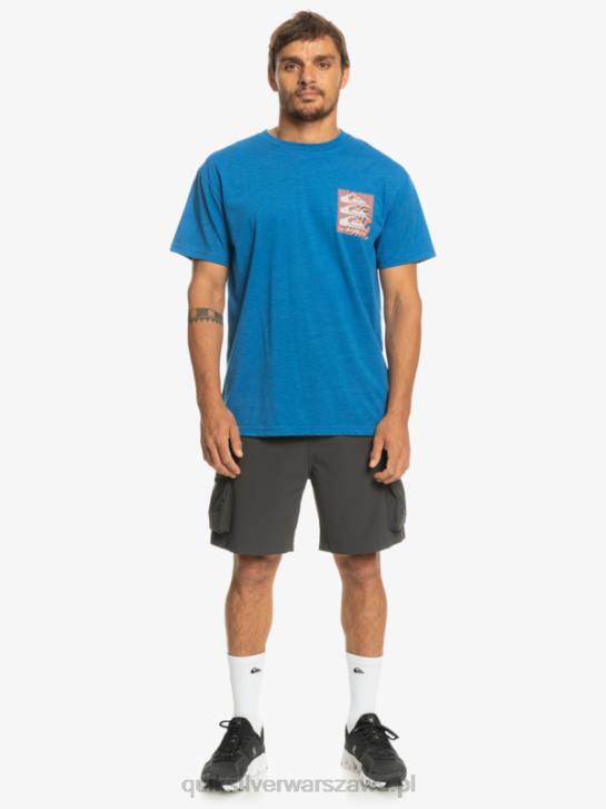 mężczyźni Quiksilver koszulka z wypaczonymi wzorami 4DBV1015 nurkowanie w kolorze niebieskim