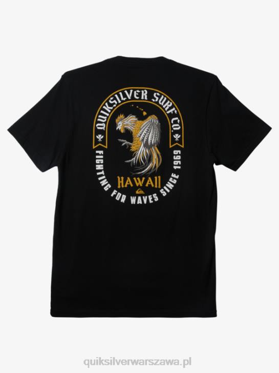 mężczyźni Quiksilver królewska koszulka hawajskiego koguta 4DBV672 czarny
