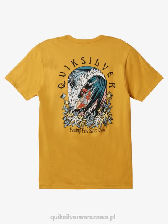 mężczyźni Quiksilver oryginalna koszulka beczki 4DBV1171 jasne złoto