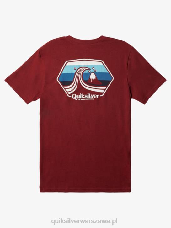 mężczyźni Quiksilver port zawinięcia t-shirt 4DBV1512 wino rubinowe