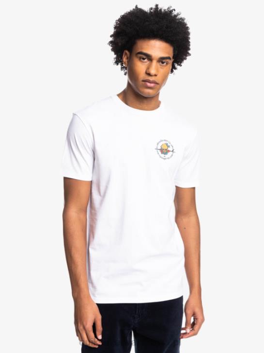 mężczyźni Quiksilver poza drogą - koszulka 4DBV1819 biały