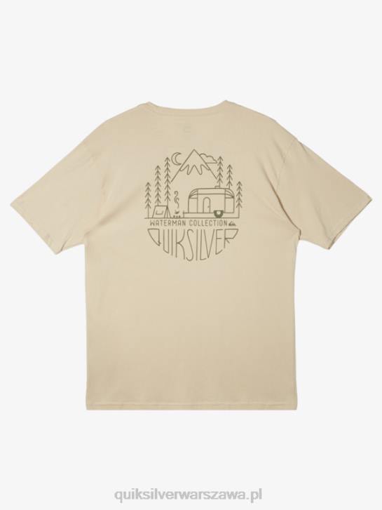 mężczyźni Quiksilver t-shirt Waterman Outdoor Livin 4DBV57 brązowy ryż