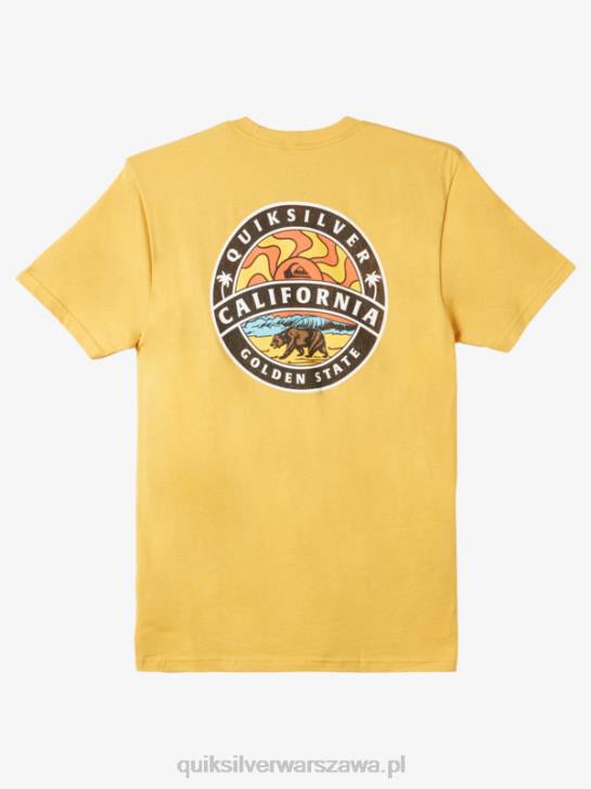 mężczyźni Quiksilver t-shirt z kalifornijskim słońcem 4DBV1183 jasne złoto