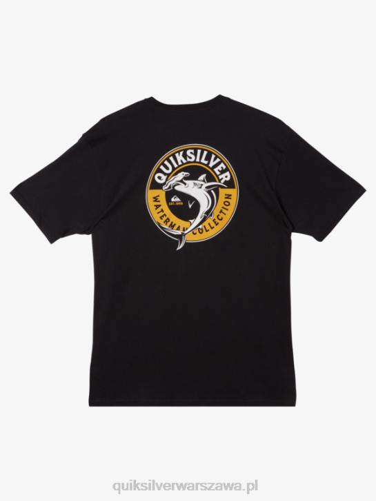 mężczyźni Quiksilver t-shirt z rekinem wodnym 4DBV40 czarny