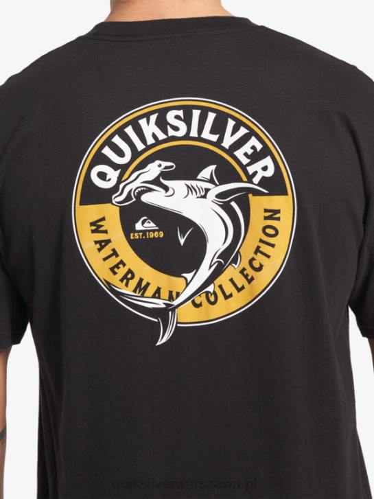mężczyźni Quiksilver t-shirt z rekinem wodnym 4DBV40 czarny
